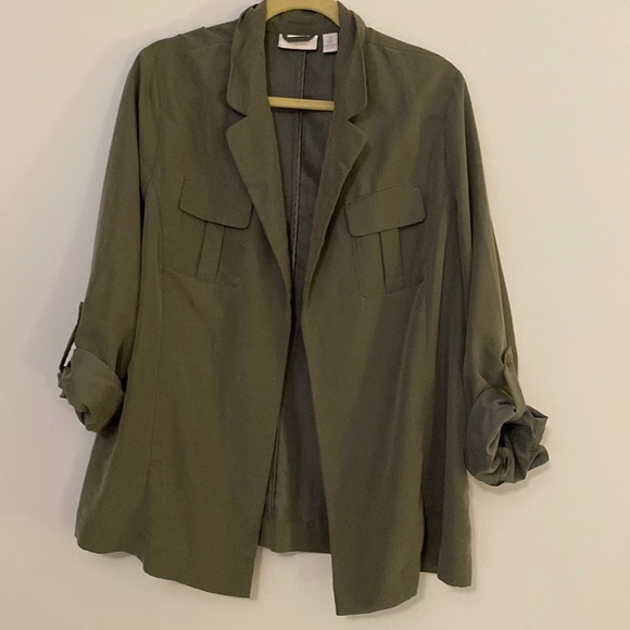 Chico’s Olive Green Utility Blazer - Picture 3 of 8